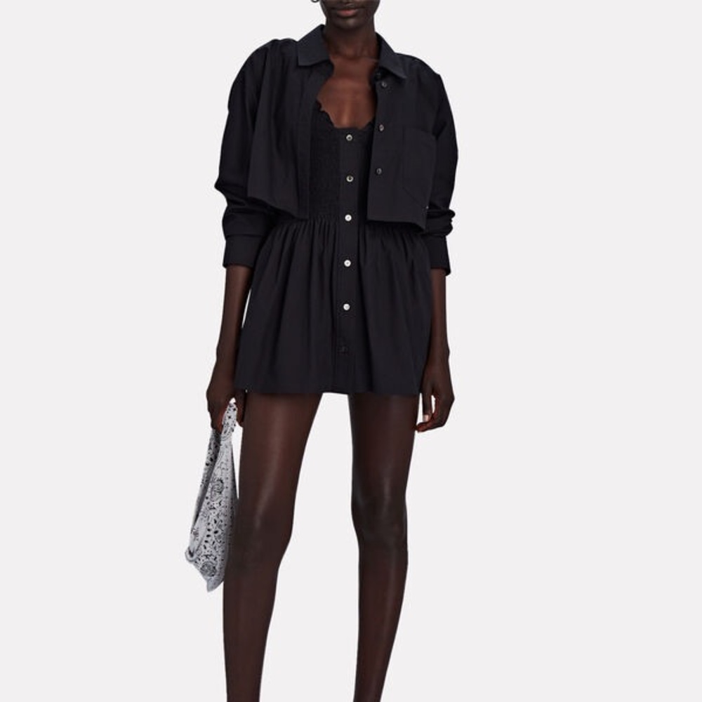 Alexander Wang Smocked Cami With Cropped Shirt
